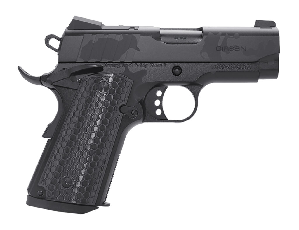 Girsan 391150 MC1911 SC Influencer Sub-Compact 9mm Luger 7+1 3 3.40″ Black Steel Barrel, Black Camo Optic Ready/Serrated Steel Slide & Frame w/Picatinny Rail & Beavertail, Black Polymer Grip