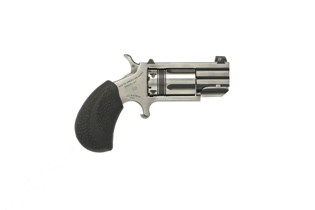 NORTH AMERICAN ARMS PUG 22MAG REV 1″ SS BLACK    #