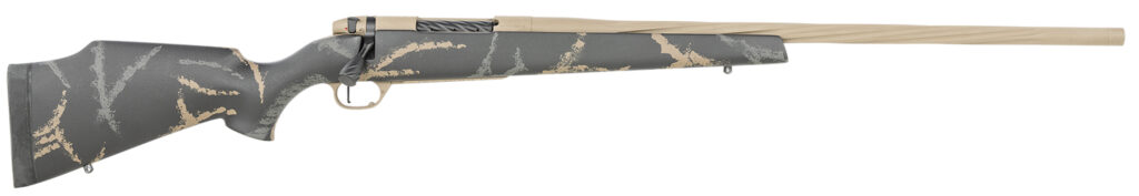Weatherby MAM05N65CMR6B Mark V Accumark LTD 6.5 Creedmoor 4+1 22″ Barrel, Burnt Bronze Cerakote Finish, Gray/Brown Accent Black Fixed Monte Carlo Stock