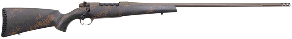 Weatherby MBC20N653WR8B Mark V Backcountry 2.0 6.5-300 Wthby Mag 3+1 26″ Barrel, Patriot Brown Cerakote Metal Finish, Brown Sponge Pattern Black Peak 44 Blacktooth Stock