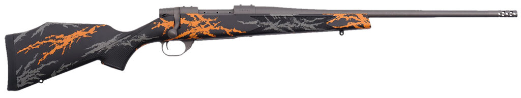 Weatherby VYH223RR2B Vanguard Compact Hunter 223 Rem 5+1 20″, Tungsten Gray Barrel/Rec, Black w/Gray & Orange Sponge Accents Monte Carlo Stock, Accubrake Muzzle Brake