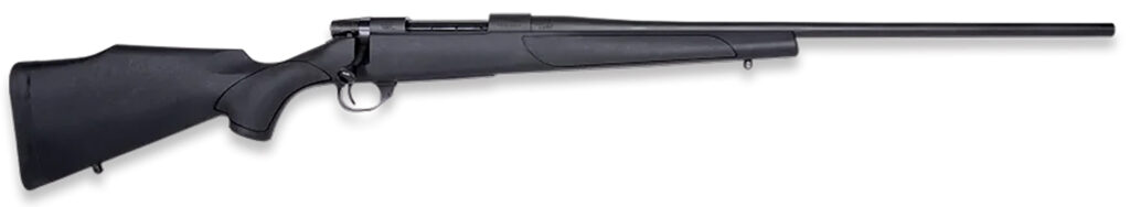 Weatherby VTX7MMPR4T Vanguard Obsidian Full Size 7mm PRC 3+1 24″ Blued #2 Contour Threaded Barrel, Blued Drilled & Tapped Steel Receiver, Black Monte Carlo Synthetic Stock