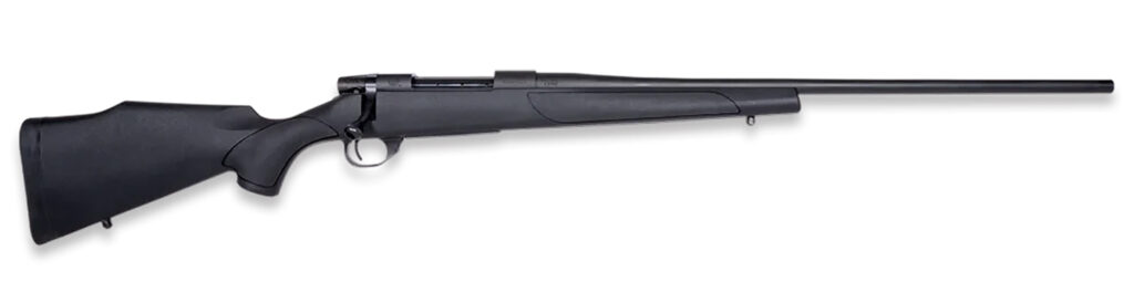 Weatherby VHS223RR0T Vanguard Obsidian 223 Rem 5+1 20″ Blued Heavy Threaded Barrel, Blued Drilled & Tapped Steel Receiver, Monte Carlo Black Polymer Stock