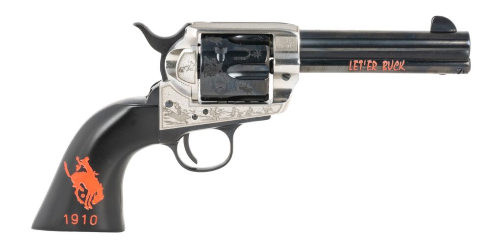 Pietta PFI45PR434BP 1873 Great Western II Pendleton Round?Up 45 Colt (Long Colt) 4.75″ Blued Engraved Barrel & Cylinder, Ultra Black Engraved Grip, Exposed Hammer