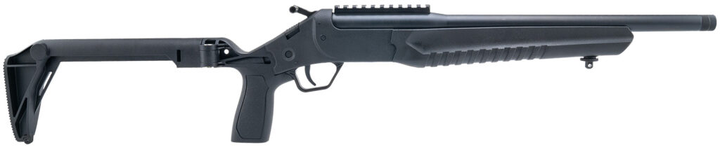 Rossi LWC0556-BKFS LWC  5.56x45mm NATO Single Shot 16.50″ Black Oxide Threaded Barrel, Black Picatinny Rail Alloy Steel Receiver, Folding Black Polymer Stock
