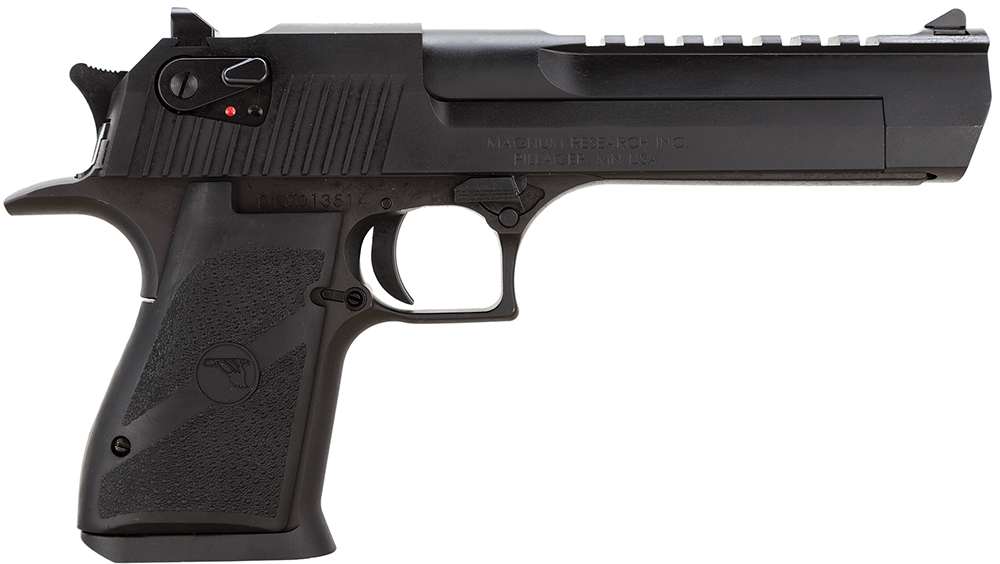 Magnum Research DE357 Desert Eagle Mark XIX 357 Mag Caliber with 6″ Picatinny Rail Barrel, 9+1 Capacity, Overall  Black Finish Carbon Steel, Beavertail Frame, Serrated Slide &  Rubber Grip