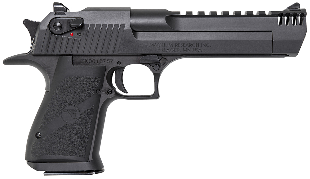 Magnum Research DE357IMB Desert Eagle Mark XIX 357 Mag 6″ with Muzzle Brake 9+1 Matte Black Carbon Steel Frame & Slide Black Rubber Grip