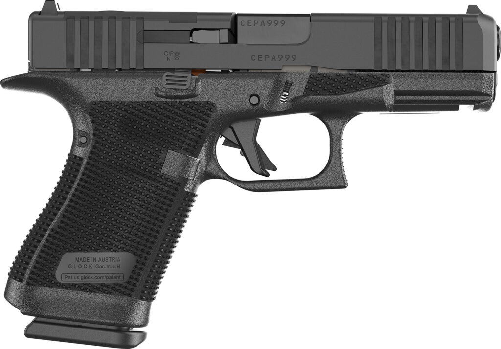 Glock P61950201 G19 Gen6 9mm Luger 10+1 4.02″ Black GMB Barrel & Optic Ready/Serrated Slide, Black Polymer Frame w/Accessory Rail, Interchangeable Backstrap Grip, Ambidextrous