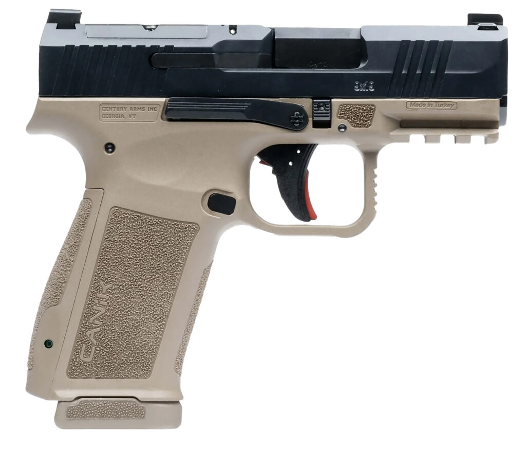 Canik HG7882BDN Mete MC9L Sub-Compact Frame 9mm Luger 17+1 3.18″ Black Steel Barrel, Black Nitride Serrated Steel Slide, Flat Dark Earth Polymer Frame w/Picatinny Rail, Interchangeable Backstrap Grip