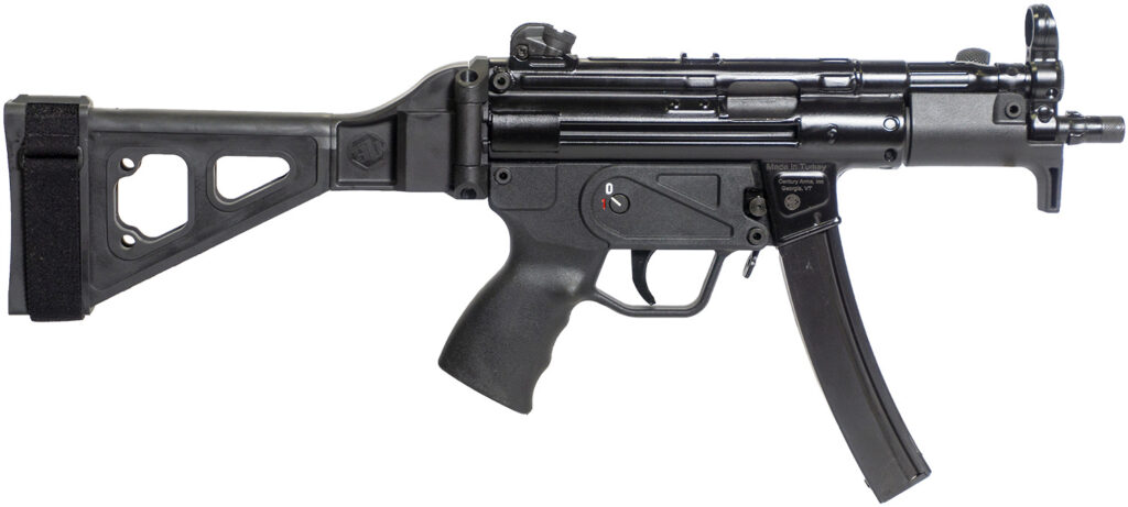 Century Arms HG6035SB-N AP5 P 9mm Luger 30+1 5.75″ Threaded Barrel, Polymer Picatinny Rail Receiver, Black Synthetic SB Tactical Brace, Black Polymer Grip