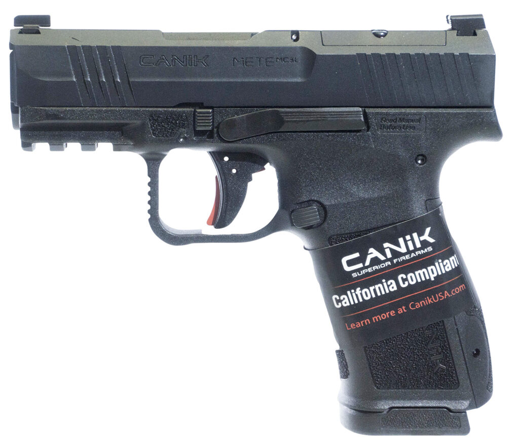 Canik HG7884CA-N Mete MC9L *CA Compliant 9mm Luger 10+1 3.18″ Black Steel Barrel, Black Nitride Steel Serrated Slide, Black Polymer Frame w/Picatinny Rail, Interchangeable Backstrap Grip