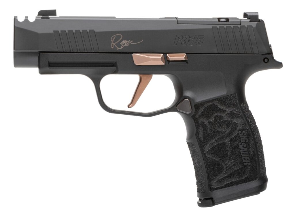 Sig Sauer 365XL9ROSE P365XL Rose Kit Micro-Compact 9mm Luger 12+1 3.10″ Black Nitron Stainless Steel Integrated Compensator/Optic Ready/Serrated Slide, Black w/Rose Gold Accents Frame w/Accessory Rail
