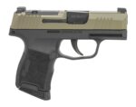 Sig Sauer 3659GXR3P P365  Micro-Compact 9mm Luger 10+1 3.10" Black Barrel, Moss Green Stainless Steel Optic Ready/Serrated Slide, Black Alloy Frame w/Accessory Rail, Textured Grip, RMSc Footprint