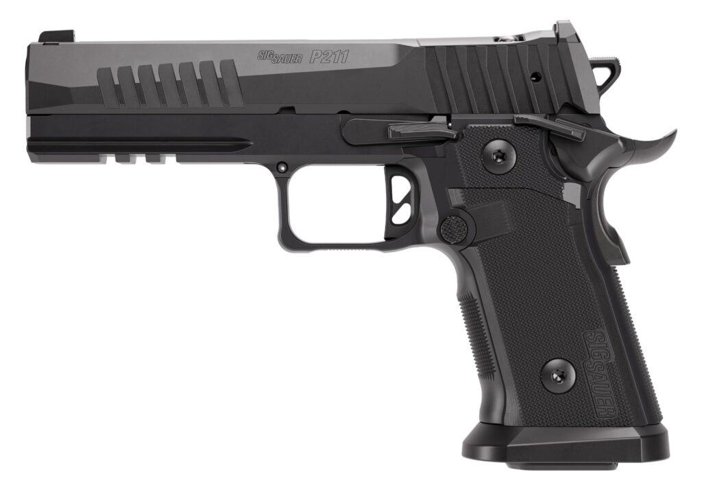 Sig Sauer 211F9GT5 P211 GT5 Full Size 9mm Luger 21+1 5″ Black Barrel, Black Nitron Stainless Steel Optic Ready/Serrated Slide & Frame w/Beavertail & Picatinny Rail, G10 Grip Panels, SIGLOC-PRO Footpri