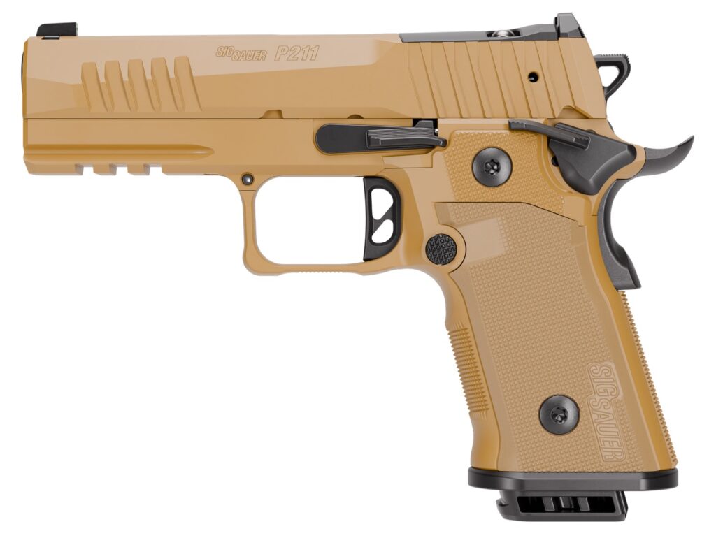 Sig Sauer 211CA9GT4COY P211 GT4 Carry 9mm Luger 21+1 4.20″ Black Barrel, Coyote Cerakote Stainless Steel Optic Ready/Serrated Slide & Stainless Steel Frame w/Beavertail & Picatinny Rail, G10 Grip Pane