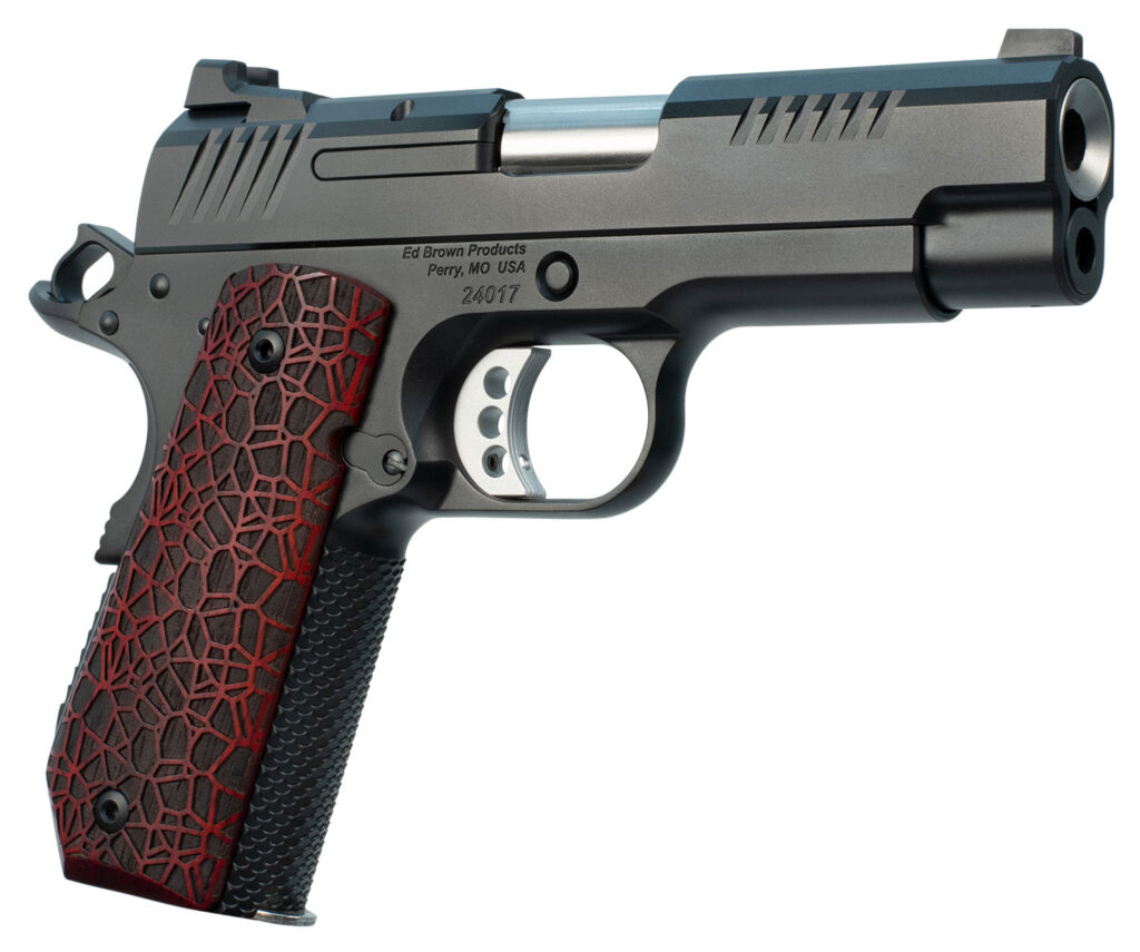 Ed Brown EVOKC9G4 1911 EVO KC9 9mm Luger 9+1 4″ Stainless Bull Barrel, Black Gen4 Serrated Carbon Steel Slide & Frame w/Beavertail, Black G10 Grip, Ambidextrous