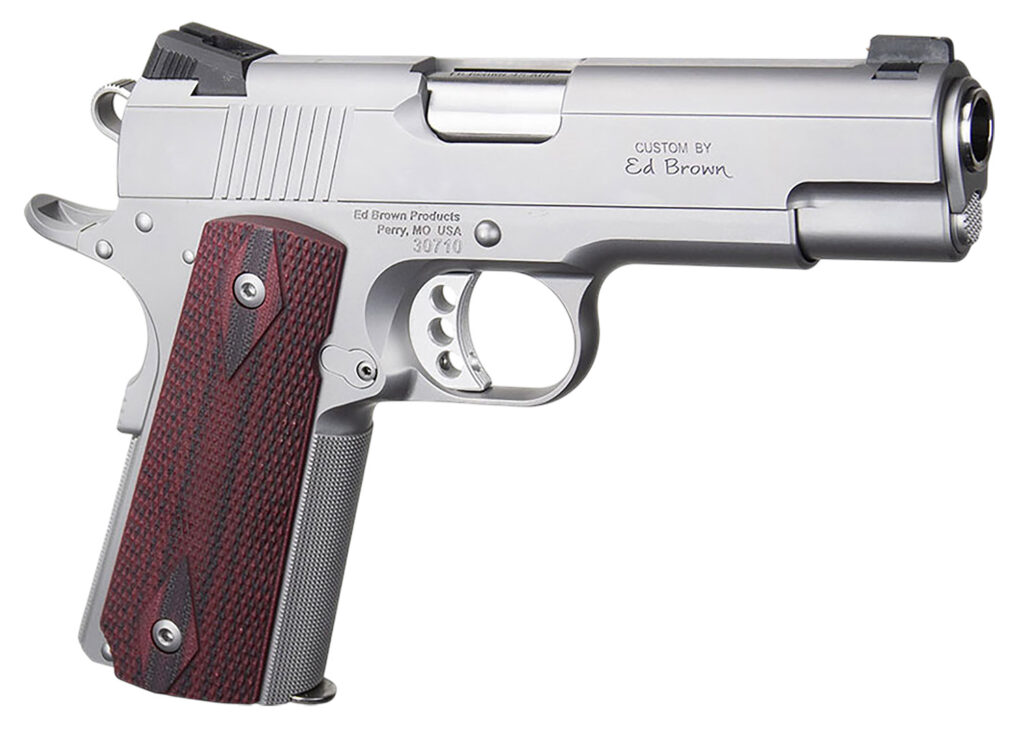 Ed Brown EC18SS45 1911 Executive Commander 45 ACP 7+1 4.25″ Stainless Steel Barrel, Serrated Slide & Frame, Right Hand