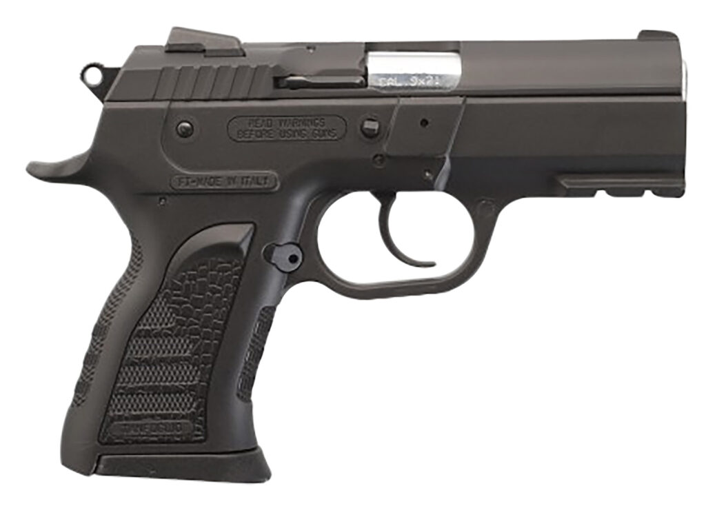 Tanfoglio TFCOMPACTF9 Force Plus Compact Frame 9mm Luger 13+1 3.60″ Stainless Barrel, Black Steel Serrated Slide, Black Polymer Frame w/Picatinny Rail, Black Polymer Grip