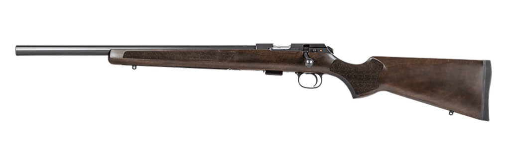 CZ-USA 02392 457 Varmint 22 LR 5+1 20.50″ Black Nitride Heavy Barrel, Black Nitride Stainless Steel Grooved Receiver, Wood Stockn Left Hand
