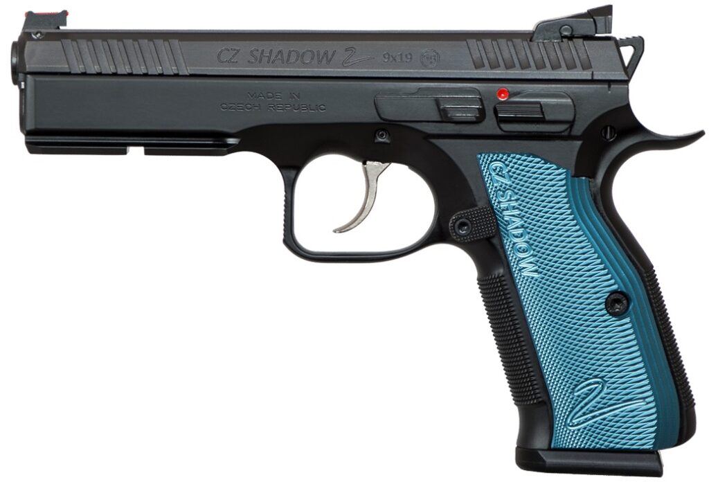 CZ 75 SHADOW 2 9MM 5″ BLUE GRIP