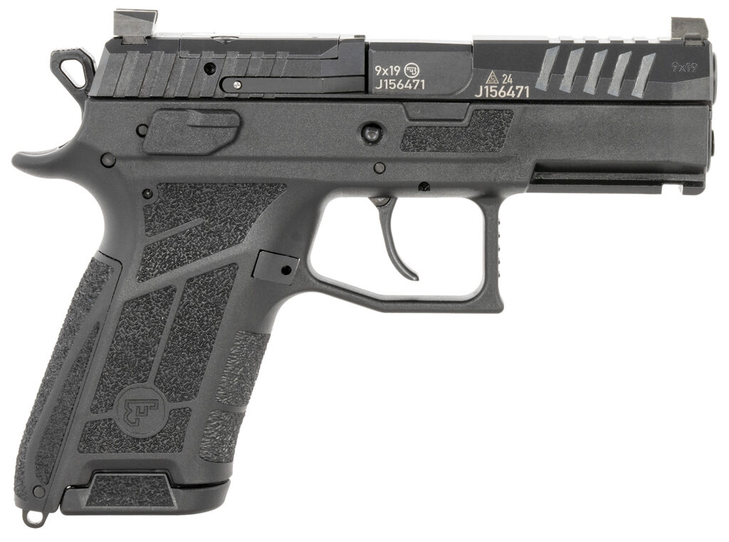 CZ-USA 91660 P-09 C Nocturne Compact 9mm Luger 15+1 3.74″ Black Steel Barrel, Black Optic Cut/Serrated Steel Slide, Black Polymer Frame w/Picatinny Rail, Textured Grip
