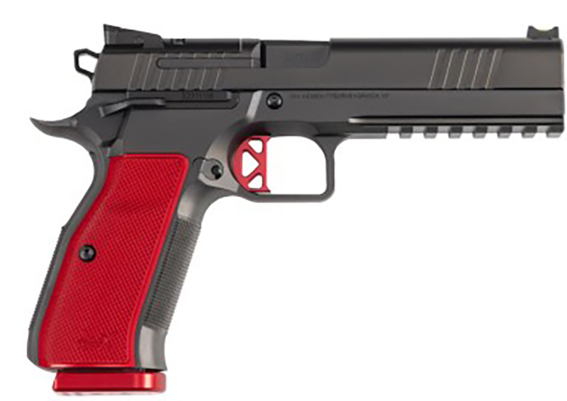 Dan W DWX 9mm 5″ OR/Rail, Blk/Rd 10-rd