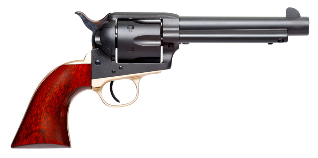 Taylors & Company 550431DE Old Randall  45 Colt (LC) Caliber with 5.50″ Barrel, 6rd Capacity Cylinder, Overall Matte Blued Finish Steel, Walnut Grip & Overall Taylor Polish