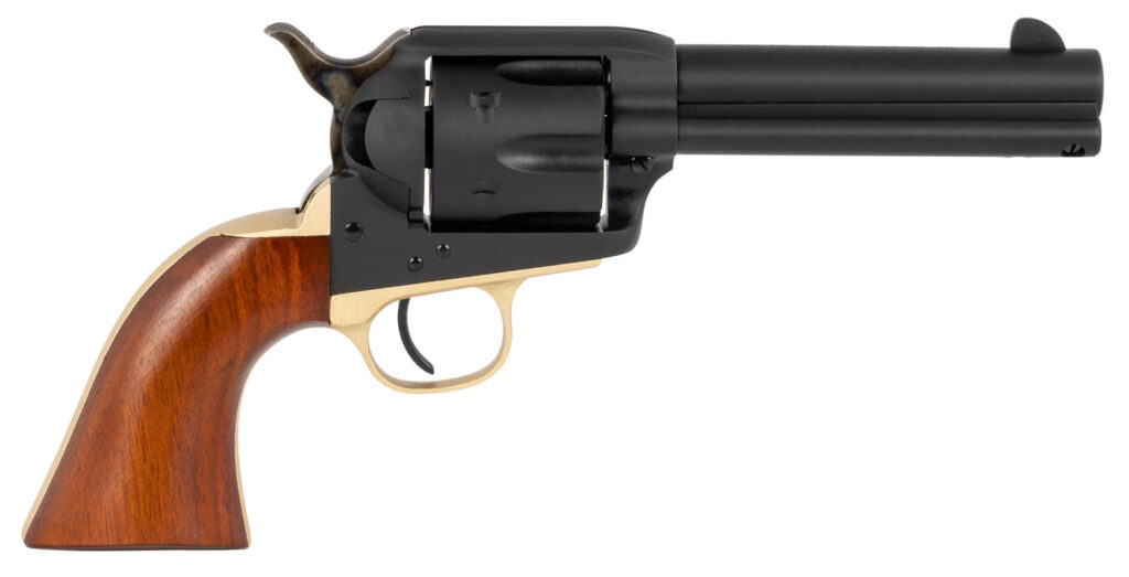 Taylors & Company 550430 Old Randall  357 Mag Caliber with 4.75″ Barrel, 6rd Capacity Cylinder, Overall Blued Finish Steel & Walnut Navy Size Grip