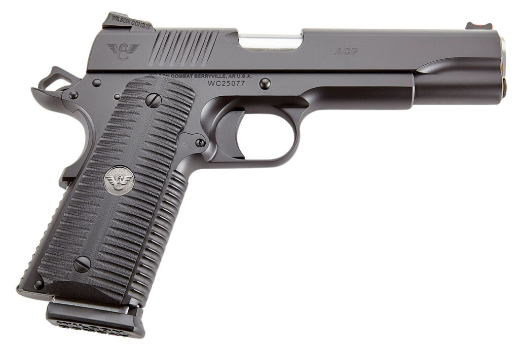 Wilson Combat ACPFS45 ACP Full-Size 45 ACP Caliber with 5″ Barrel, 8+1 Capacity, Black Armor-Tuff Finish Carbon Steel Beavertail Frame, Serrated Black Carbon Steel Slide & Black G10 Eagle Claw Grip