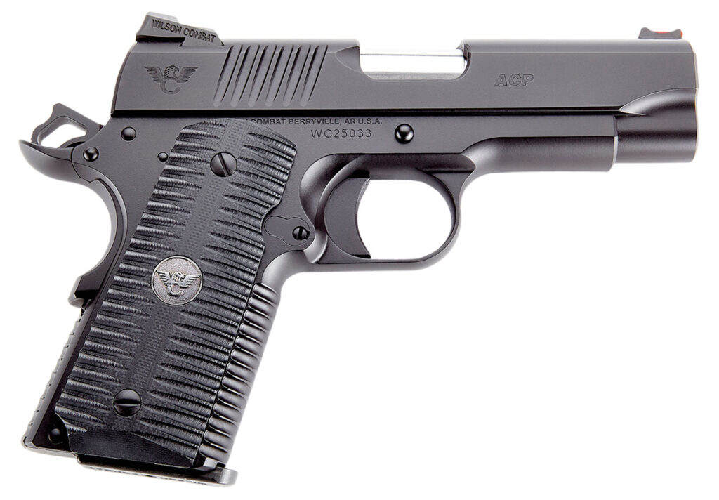 Wilson Combat ACPCP9 ACP Compact SAO 9mm Luger 4″ 8+1 Black Armor-Tuff Carbon Steel Black G10 Eagle Claw Grip
