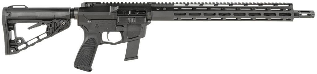 Wilson Combat TRAR9GB91610 AR9G Carbine 9mm Luger 17+1 16″ Black Match Grade Threaded Barrel, Black Armor-Tuff Aluminum Receiver, M-LOK Handguard, Black Synthetic Rogers Super-Stoc w/Cam-Lock Stock