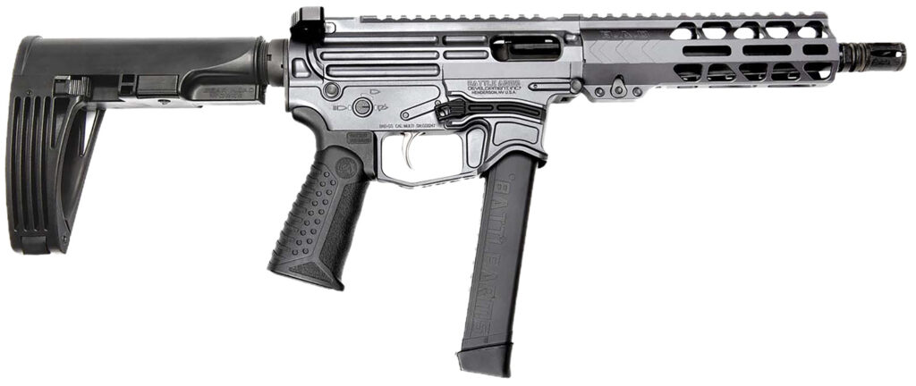 Battle Arms Development XIPHOS004 Xiphos  9mm Luger 30+1 8.50″ Black Barrel, M-LOK Handguards, Combat Gray Aluminum Picatinny Rail Receiver  Black Synthetic Adjustable Stock, Adj Black Grips