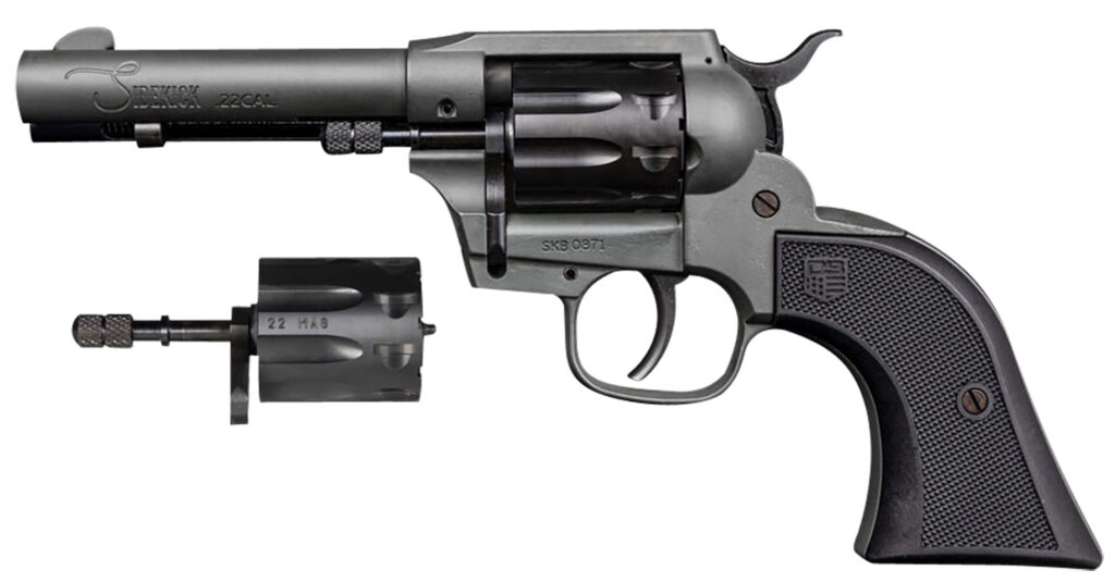 Diamondback DB0500A051 Sidekick  22 LR/22 Mag 9 Shot, 4.50″ Dark Gray Cerakote Steel Barrel & Cylinder, Dark Gray Cerakote Zinc Alloy Frame, Black Polymer Grip, Hammer Safety, Exposed Hammer