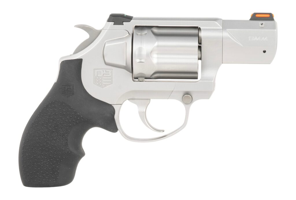 Diamondback DB0700P711 SDR  Small 9mm Luger 6 Shot 2″ Glass Bead Stainless Steel Barrel, Cylinder & Frame, Black Hogue Rubber Grip, Exposed Hammer