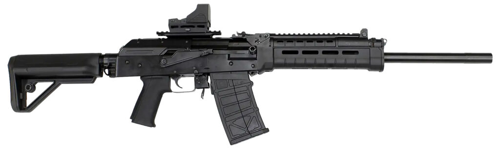 JTS Shotgun M12AKT2.1 M12AK T1 12 Gauge Semi-Auto 5+1 (2.75″) 3″ 18.70″ Chrome-Lined Barrel, Black, M-Lok Handgaurd, Fixed Stock, Adj. Gas Block, 3 Chokes, Includes Red Dot