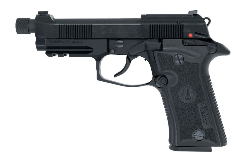 Langdon Tactical Tech 80X32BTJ Beretta Cheetah 80X Micro-Compact 32 ACP 13+1 4.40″ Black Threaded Barrel, Black Bruniton Carbon Steel Optic Ready/Serrated Slide, Black Anodized Aluminum Frame w/Picati