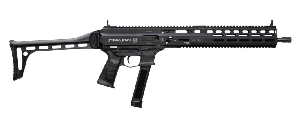 Grand Power 810091156025 Stribog SP9A3G 9mm Luger 16″ Black Barrel, Black Receiver, Polymer Stock & Grip
