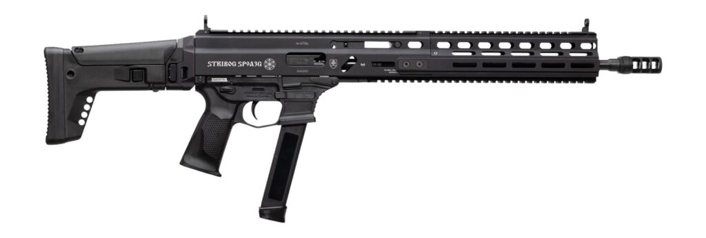 Grand Power 810091156094 Stribog SP9A3G 9mm Luger 16″ Black Barrel, Black Receiver, Polymer Stock & Grip