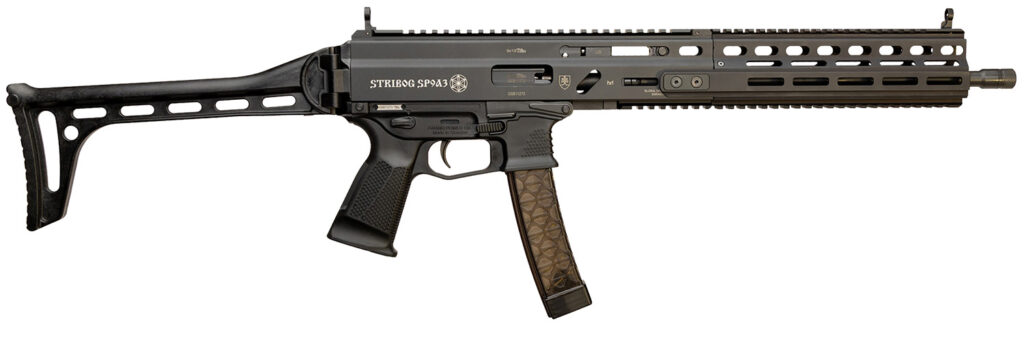 Grand Power 810091157978 Stribog SP9A3 9mm Luger 30+1 16″ Black Picatinny Rail, Black Polymer Grip