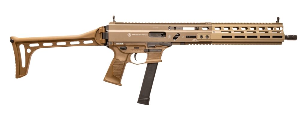 Grand Power 810091158029 Stribog SP9A3G 9mm Luger 16″ Black Barrel, Flat Dark Earth Receiver, Polymer Stock & Grip