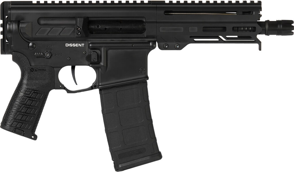 CMMG 30A0E33AB Dissent  300 Blackout 30+1 6.50″, Black Cerakote Rec, OEM Grip, Picatinny Buffer Adapter, Zeroed Drop-In Single Stage Trigger