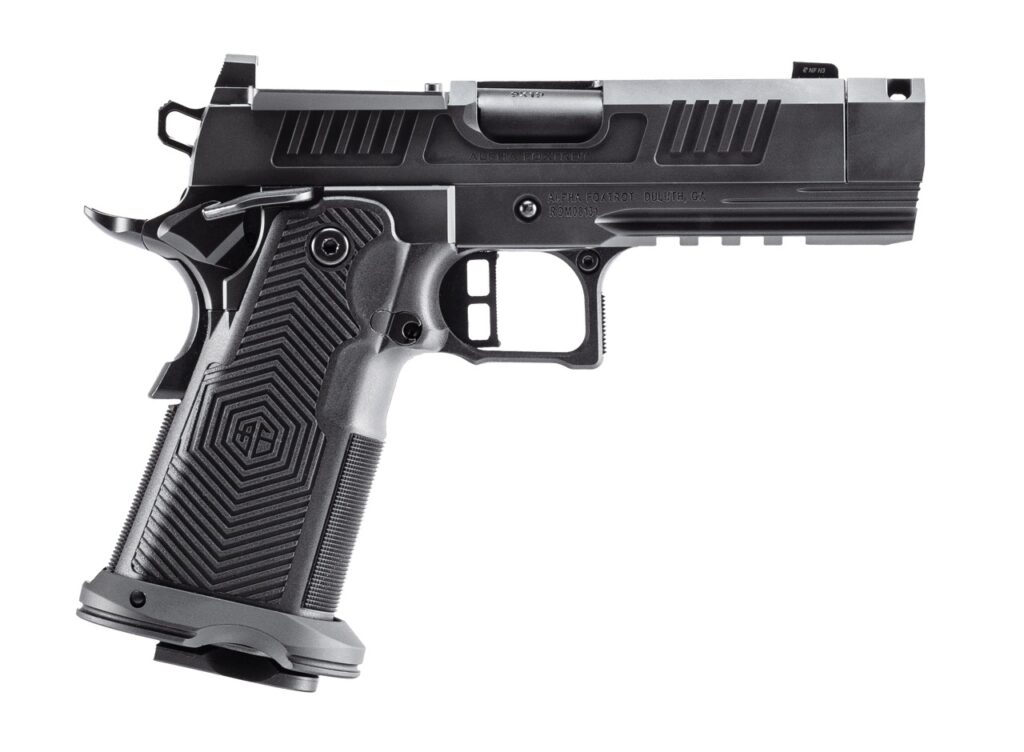 Alpha Foxtrot AA39X1QIG-XDBK19 AF1911 Romulus Compact Frame 9mm Luger 20+1 3.50″ Black DLC Threaded Compensated Barrel, Black DLC Stainless Steel Optic Ready/Serrated Slide, Black DLC Stainless Steel