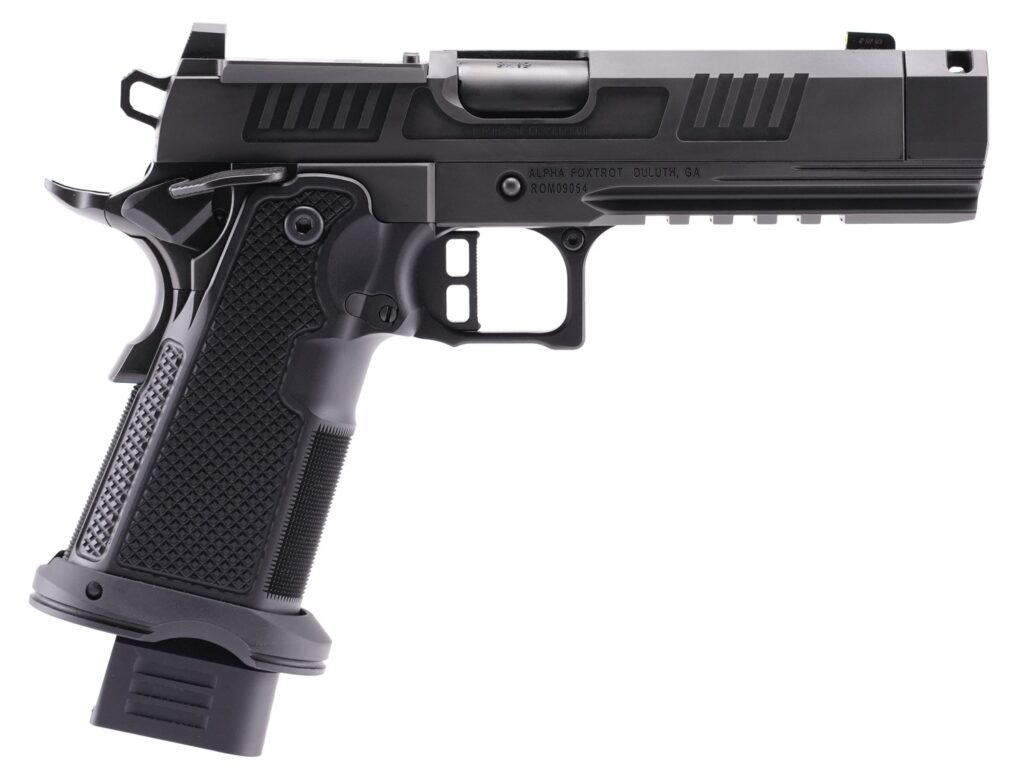 Alpha Foxtrot AA47X1CIG-XDBK19 AF1911 Romulus 9mm Luger 20+1 4.25″ Black DLC Stainless Steel Threaded Compensated Barrel, Optic Ready/Serrated Slide & Frame w/Beavertail & Picatinny Rail, Aluminum Gri