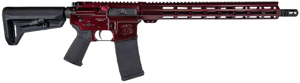 Shark Coast Tactical 300-040-1000-00 Blaze  5.56 NATO 30+1 16″ Black Nitride Threaded Barrel, Red Blaze Cerakote Picatinny Rail Aluminum Receiver, Magpul SL-K Black Polymer Stock, Black Polymer Grip