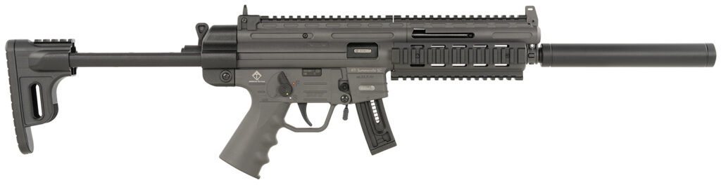 ATI GERGGSG1610S GSG-16  22LR 10+1 16.25″ Black Non-Threaded Barrel, Smoke Gray Picatinny Rail Polymer Receiver, M-LOK Handguards, Collapsible w/Storage Compartment Black Synthetic Stock, Smoke Gray P
