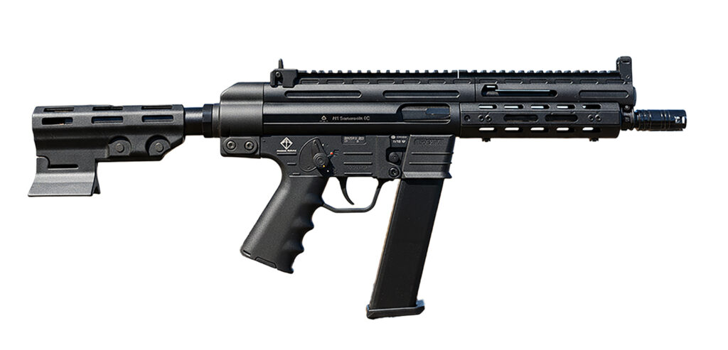 ATI GERGGSG933 GSG-9 9mm Luger 33+1 7.90″ Black Threaded Barrel, Black Aluminum Receiver w/Picatinny Rail, M-LOK Handguard, Black Pistol Brace, Black Polymer Grip, Ambidextrous
