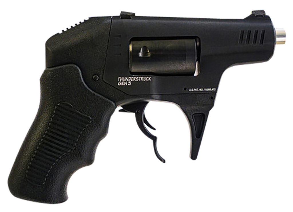 Standard Mfg S333GENIII Thunderstruck Gen III 22 WMR 8rd Shot 2.25″ Black Double Barrel Black Hardcoat Anodized Aluminum Frame Black Cylinder Black Finger Grooved Polymer Grips