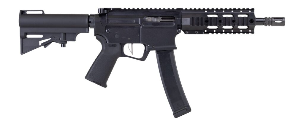 Dpms Panther Arms DP51655221916 Kitty Kat S9 9mm Luger 33+1 8″ Black Nitride Heavy Threaded Barrel, Black Hardcoat Anodize Aluminum Receiver w/Picatinny Rail, DPMS Quad Rail Handguard, Black Polymer S