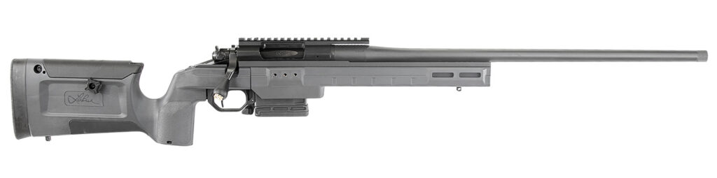 Larue Tactical LTKRGSIETE65CM23GRY Siete 6.5 Creedmoor 23″ Threaded Barrel, Picatinny Rail Receiver, Larue KRG Bravo Gray Polymer Chassis