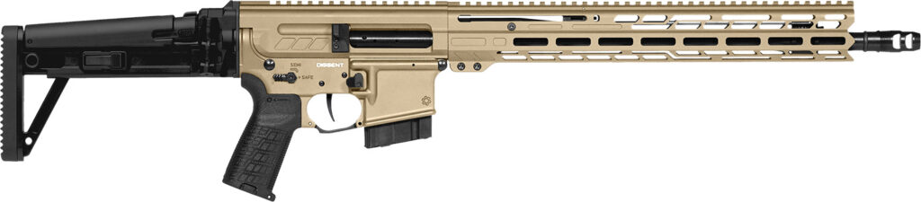 CMMG 60AA90CCT Dissent MK4 6mm ARC 10+1 (2) 16.10″, Coyote Tan Rec/15″ M-Lok Handguard, Side Charging Handle, Black Side Folding Stock & Zeroed Grip, Muzzle Brake, 60/90 Ambi Safety, Adj. Gas Block